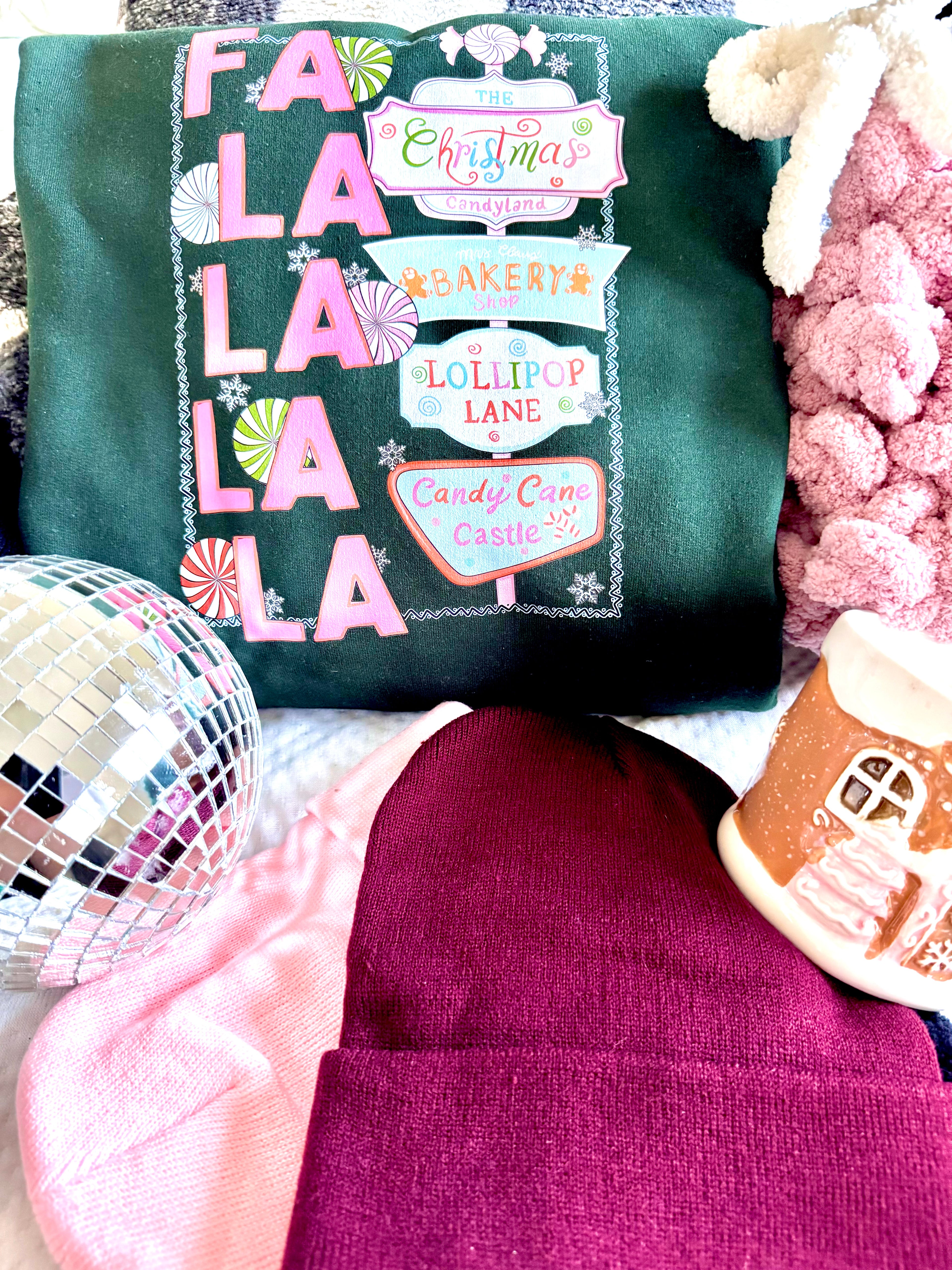 FA LA LA LA Crewneck / Sweater - Forest Green