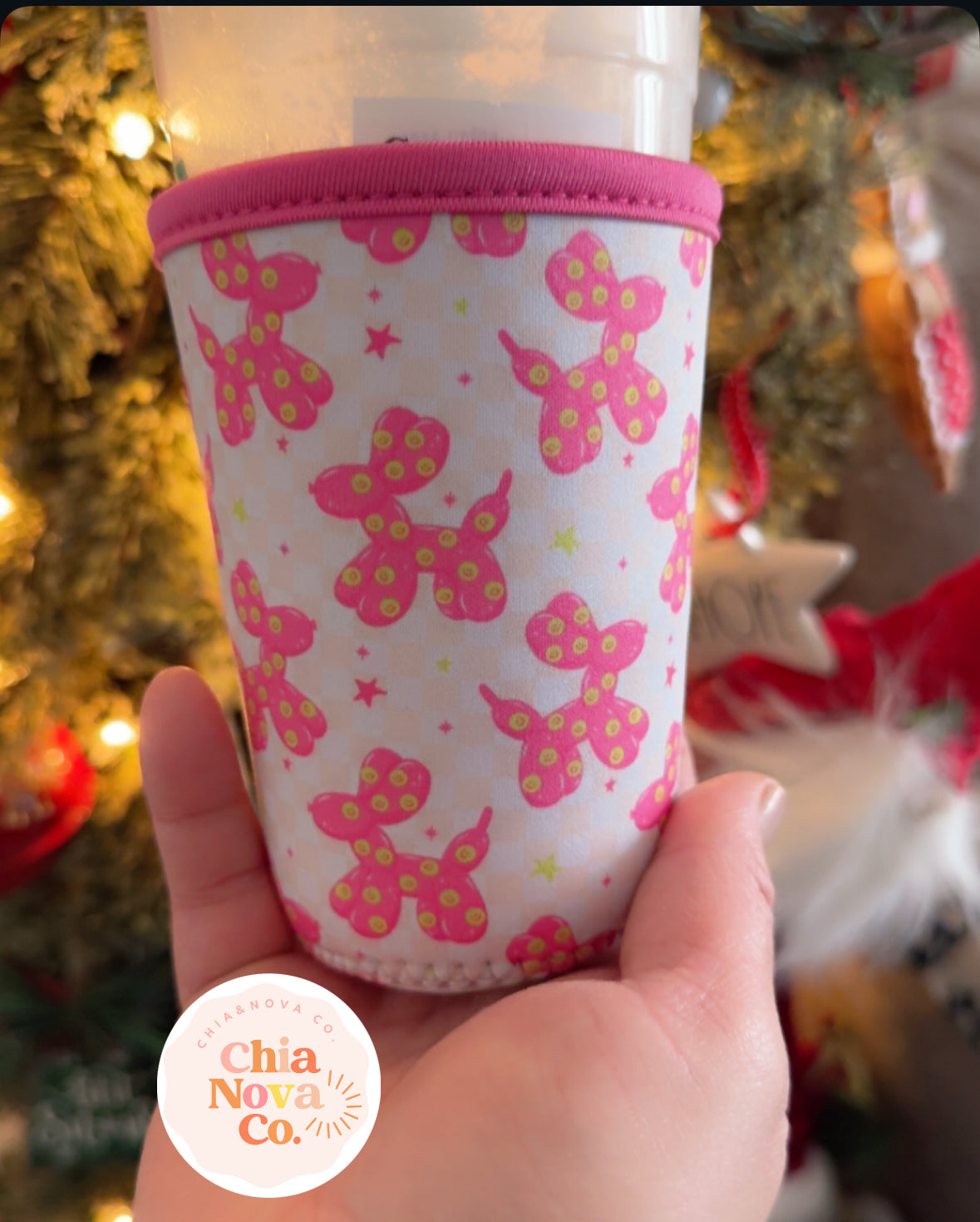 Balloon Dog Iced Coffee Coozie