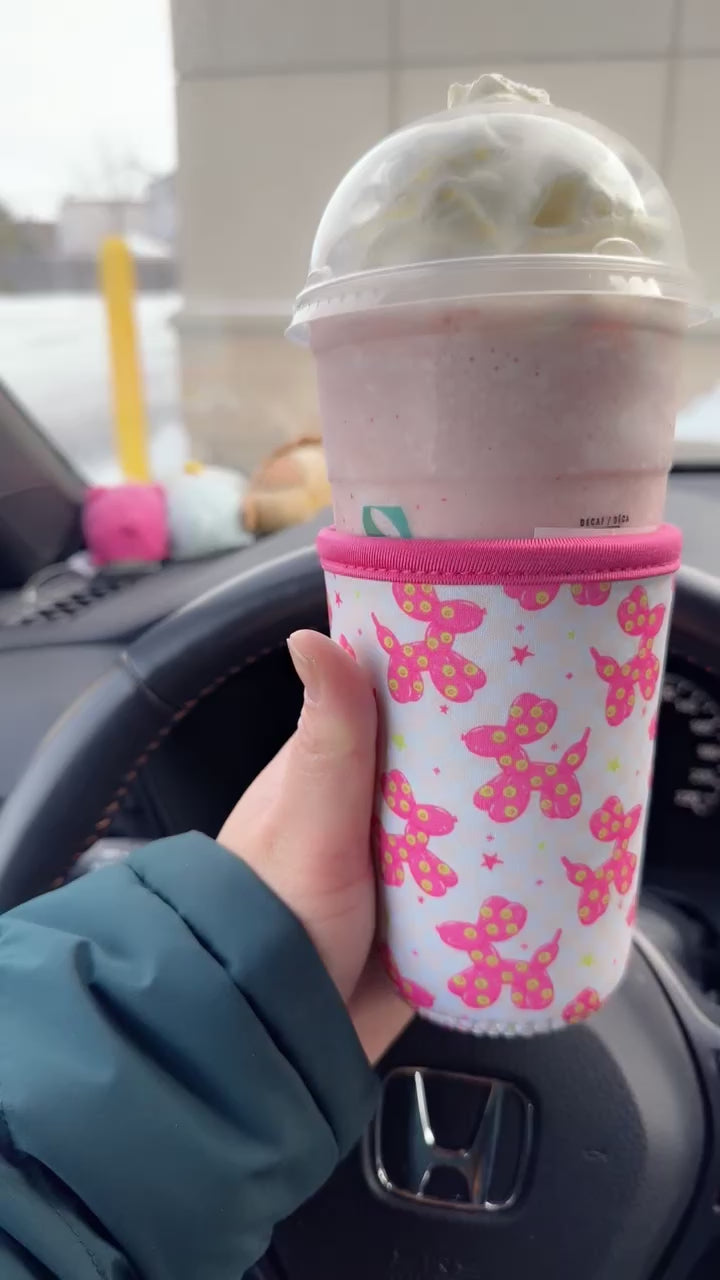 Balloon Dog Iced Coffee Coozie